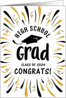 Congratulations 2024 High School Grad with Festive Streamers card