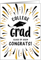 Congratulations 2024 College Grad with Festive Streamers card