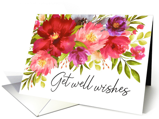 Get Well Wishes Watercolor Spring Garden Flowers card (1680316)