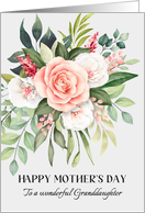 Happy Mothers Day Granddaughter Coral Rose Bouquet card