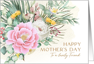 Happy Mothers Day Friend Boho Meadow Bouquet card