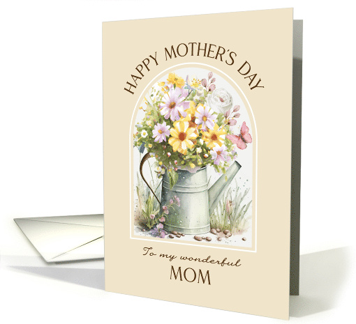Mothers Day Mom Cheerful Watering Can Bouquet card (1830610)