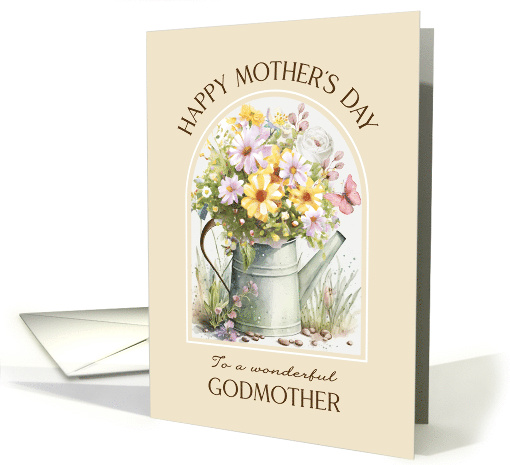 Mothers Day Godmother Watering Can Bouquet card (1830616)