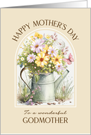 Mothers Day Godmother Watering Can Bouquet card