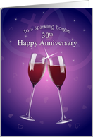 Happy 30th Anniversary Sparkling Wine Toast card