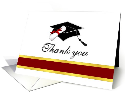 Graduation Thank You Card - Garnet and Gold card (412124)