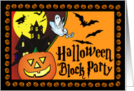 Halloween Block Party Invitation card