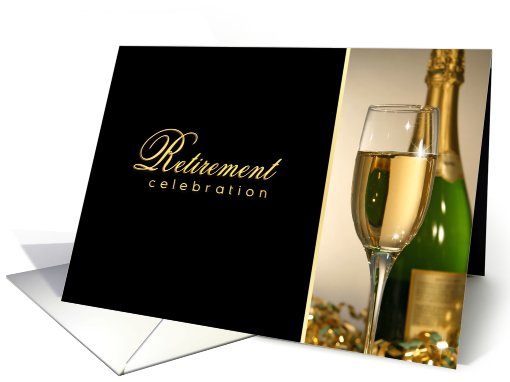 Retirement Party Invitations - Champagne Celebration card (748148)