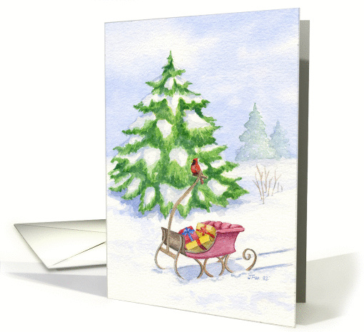 Christmas Sleigh card (50629)