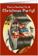 Vintage-Style Christmas Party Invitation card