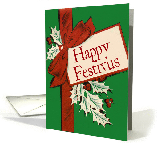 Vintage Package-Style Festivus Shopping card (56993)