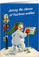 Vintage-Style Snowman Festivus Card