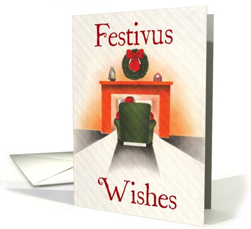 Santa Warms Up Festivus card (714887)