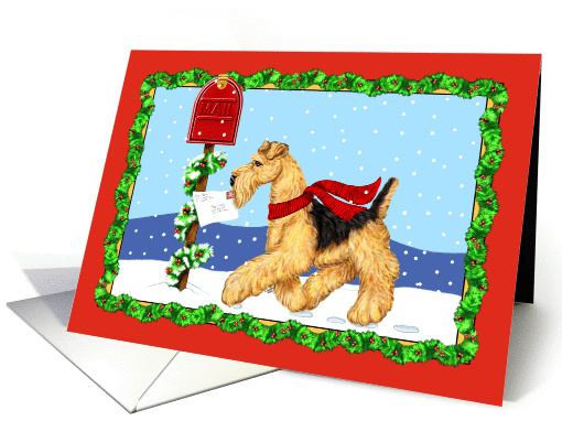 Airedale Terrier Dog Christmas Dale Mail card (270027)