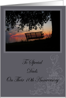 Scenic Beach Sunset Dads 10th Anniversary Card