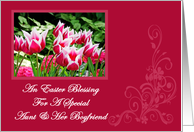 Spring Tulips Easter Blessing Aunt and Her Boyfriend Easter Card