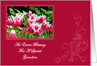 Spring Tulips Blessing Grandson Easter Card