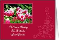 Spring Tulips Blessing Great Grandpa Easter Card