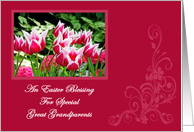 Spring Tulips Blessing Great Grandparents Easter Card