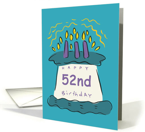 Candles 52nd Birthday card (342985)