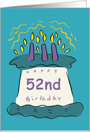 Candles 52nd Birthday Card