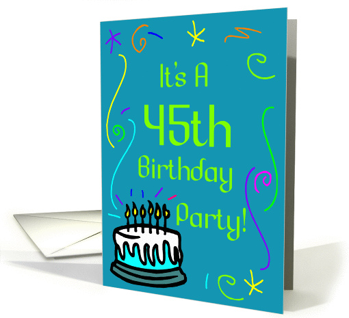 45th Birthday Party Invitation card (343524)