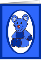 Blue Bear Baby Boy Adoption Announcement card
