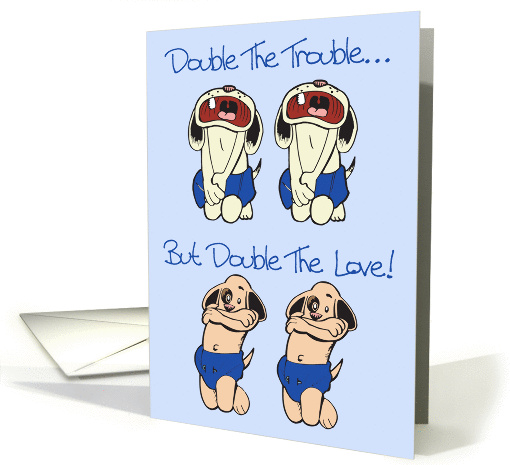 Double Trouble Twin Boys Announcement card (348749)