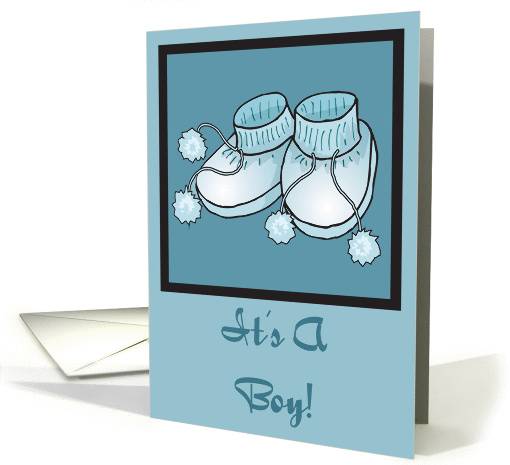 It's A Boy Baby Booties Birth Announcement card (349946)