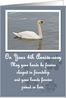 Swan 4th Anniversary Card