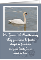 Swan 9th Anniversary Card