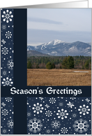 Mountains Snowflakes Seasons Greetings Card