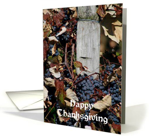 Fall Grapes Happy Thanksgiving card (510902)