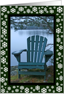 Adirondack Chair And Snowflakes Christmas Card