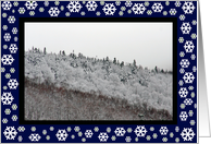 Snowflakes Adirondack Mountain Snow Christmas Card