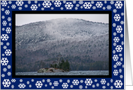 Snowflakes An Adirondack Mountain Lake Christmas Card