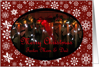 Festive Lights Foster Mom & Dad Christmas Card