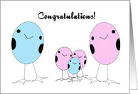 Adopted Two Girls And A Boy Congratulations card