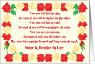 Sister And Brother In Law Wedding Blessing card