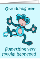 Granddaughter Monkey Adoption Day Card