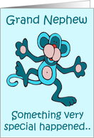 Grand Nephew Monkey Adoption Day Card