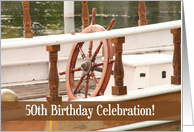Ships wheel 50th Birthday Invitations card