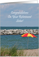 Sister Beach Umbrella Retirement Card