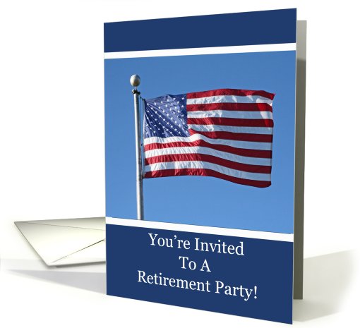 American Flag Retirement Party Invitation card (590542)