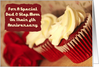Dad Step Mom 4th Anniversary Cupcakes Card