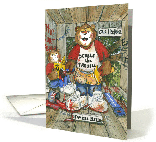 Twin Boys Birthday card (218213)