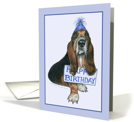 Happy Birthday Basset Hound card (546449)