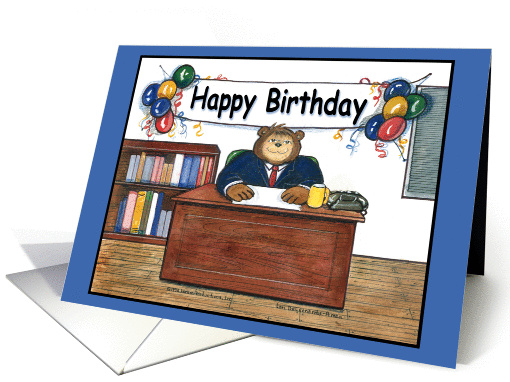 Happy Birthday, office male card (55545)