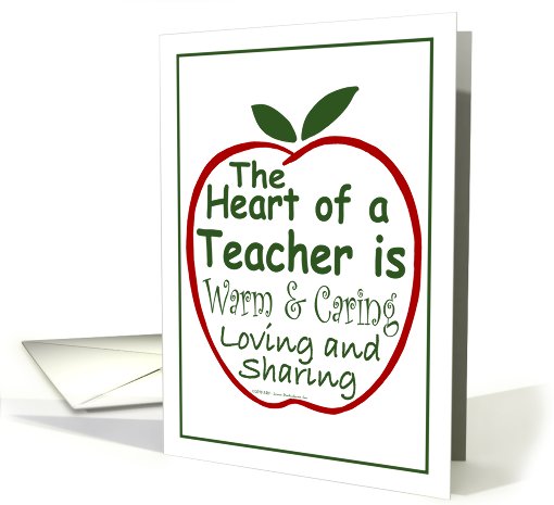 Heart of a Teacher - blank note card (633562)