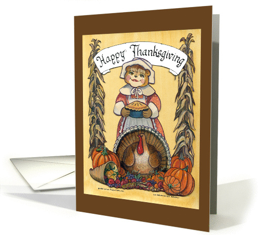 Thanksgiving Pilgrim Lady card (89200)